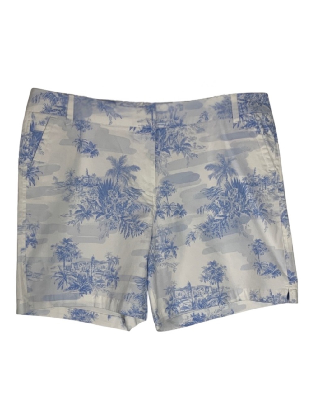 Toile Print Tropical High Waist Caroline Shorts Womens 16 Vacation Travel